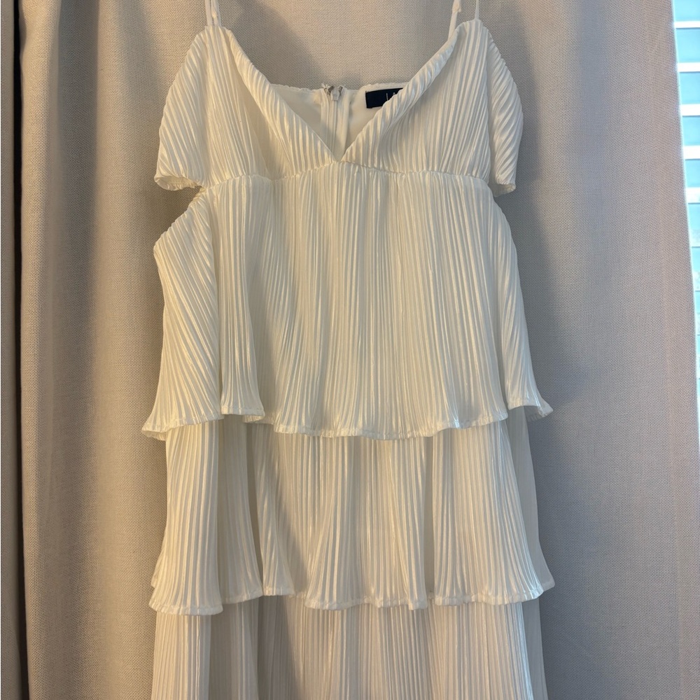 Lulu's Ivory Pleated Dress